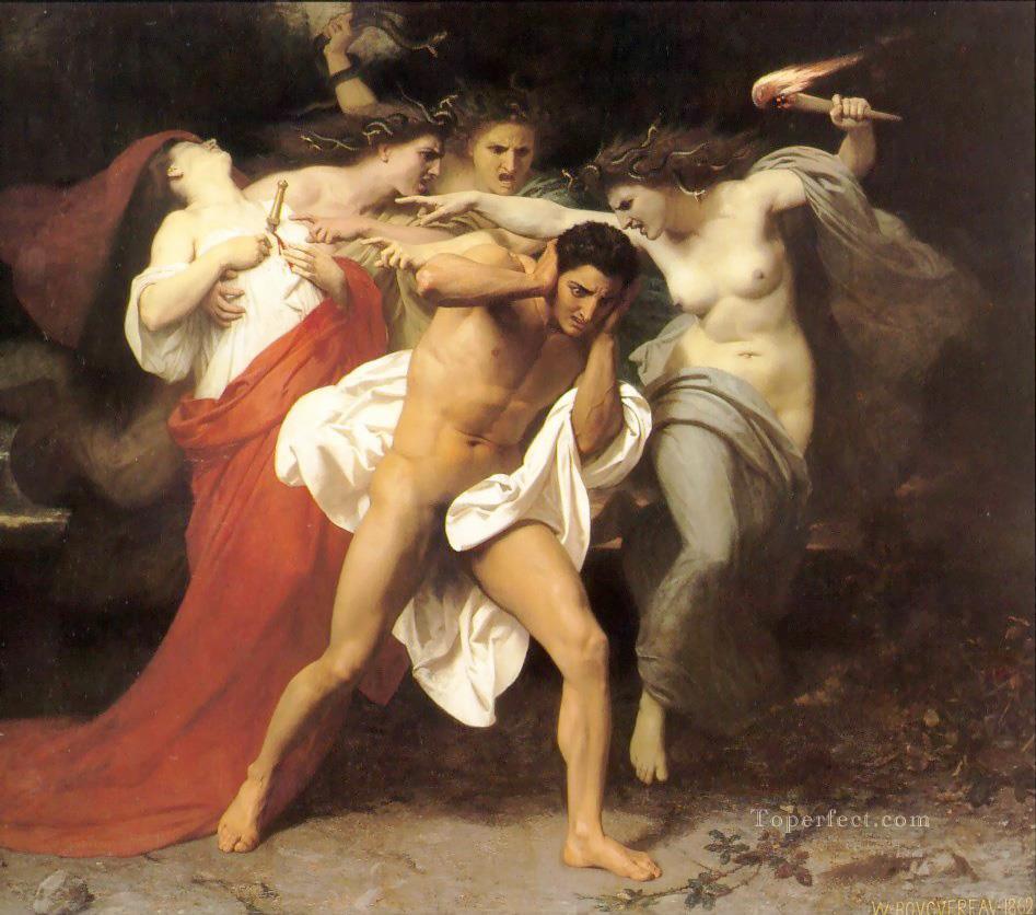 Orestes Pursued by the Furies William Adolphe Bouguereau nude Oil Paintings